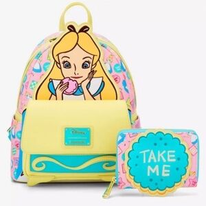 Loungefly Disney Scented Alice Cookie Backpack and Wallet Set. Price Is Firm